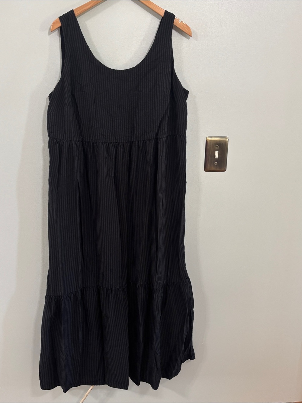 J. Jill black tiered maxi sleeveless sundress size XL